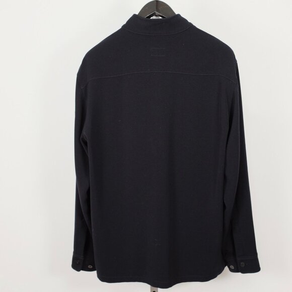 Giorgio Armani Black Label shirt 50 US 40 high neck navy $1900 - Picture 7 of 10